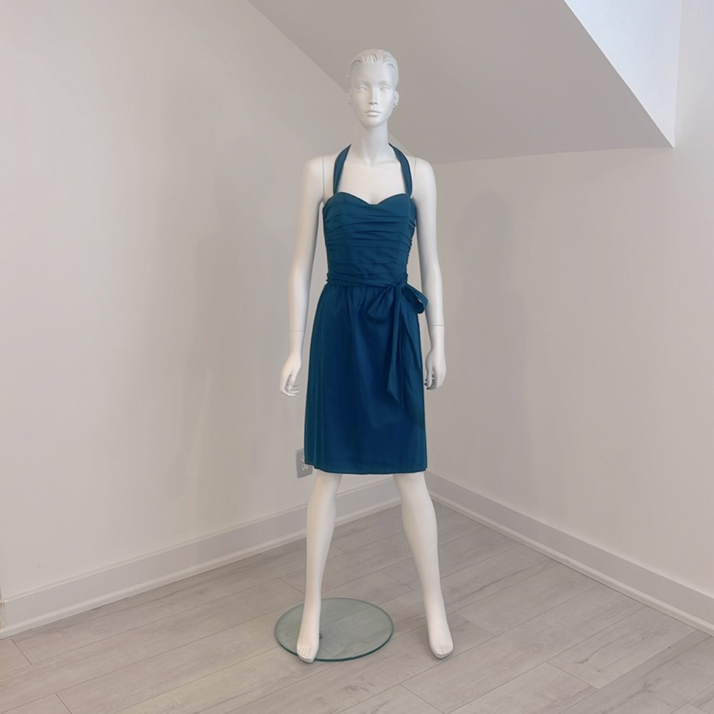 NWT SAMPLE SALE Dessy Ocean Blue( Teal) size 10 Cotton Voile PRISTINE